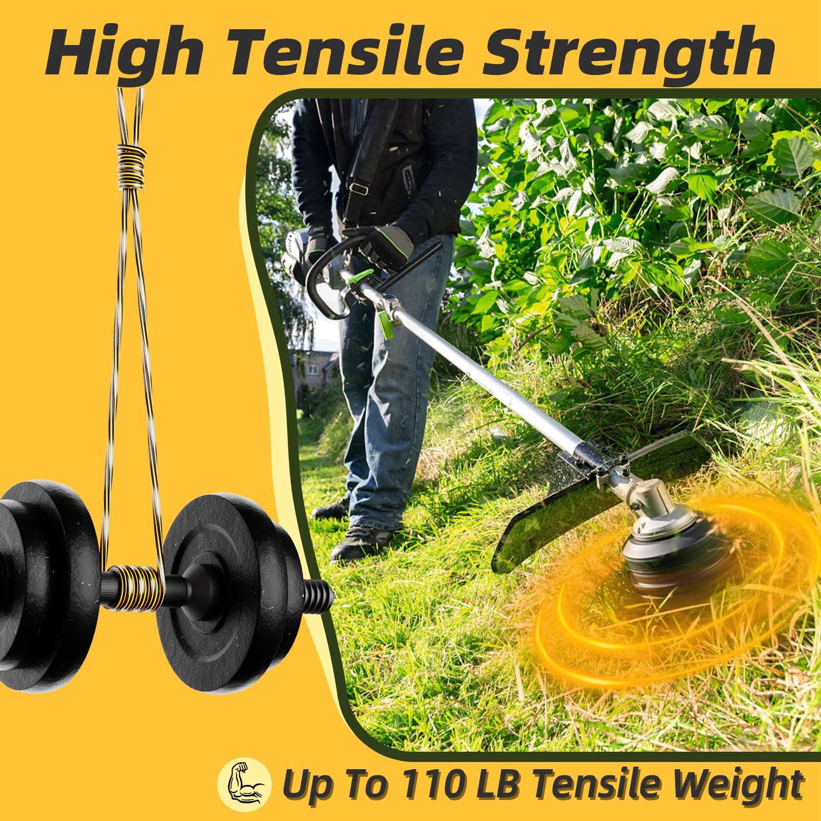 Chway abrasion-resistant trimmer line extends life between replacements.