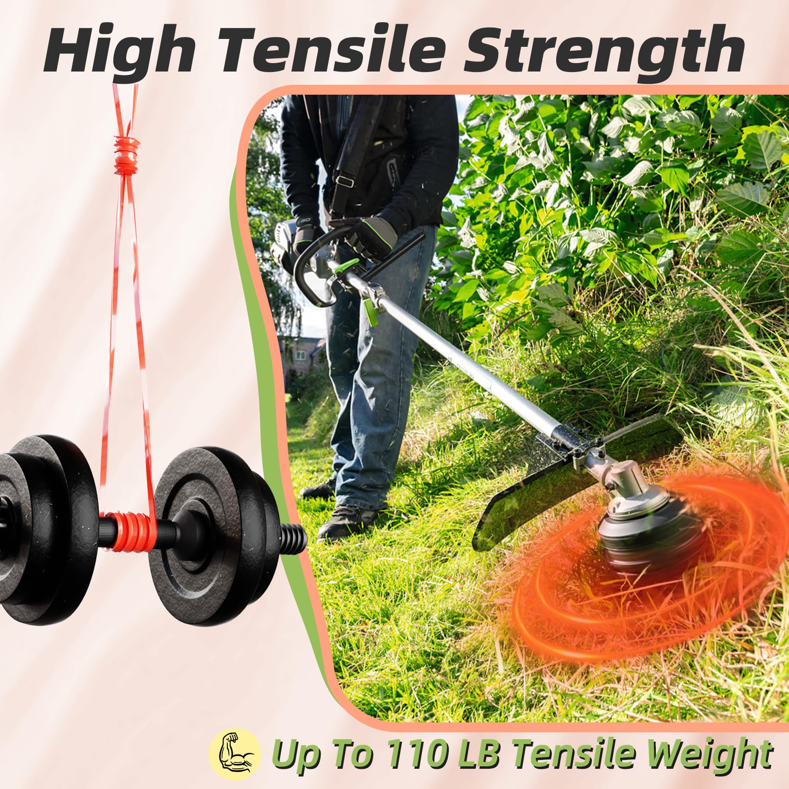 Chway AL2420P line cuts through thick weeds with triangle twist.