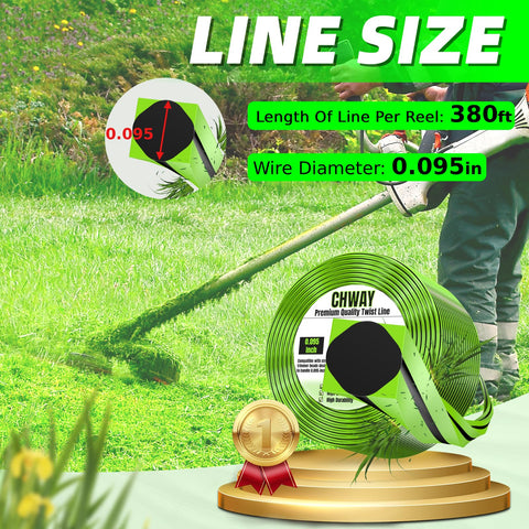 Chway square-twist 0.095 trimmer line fits most gas and electric trimmers