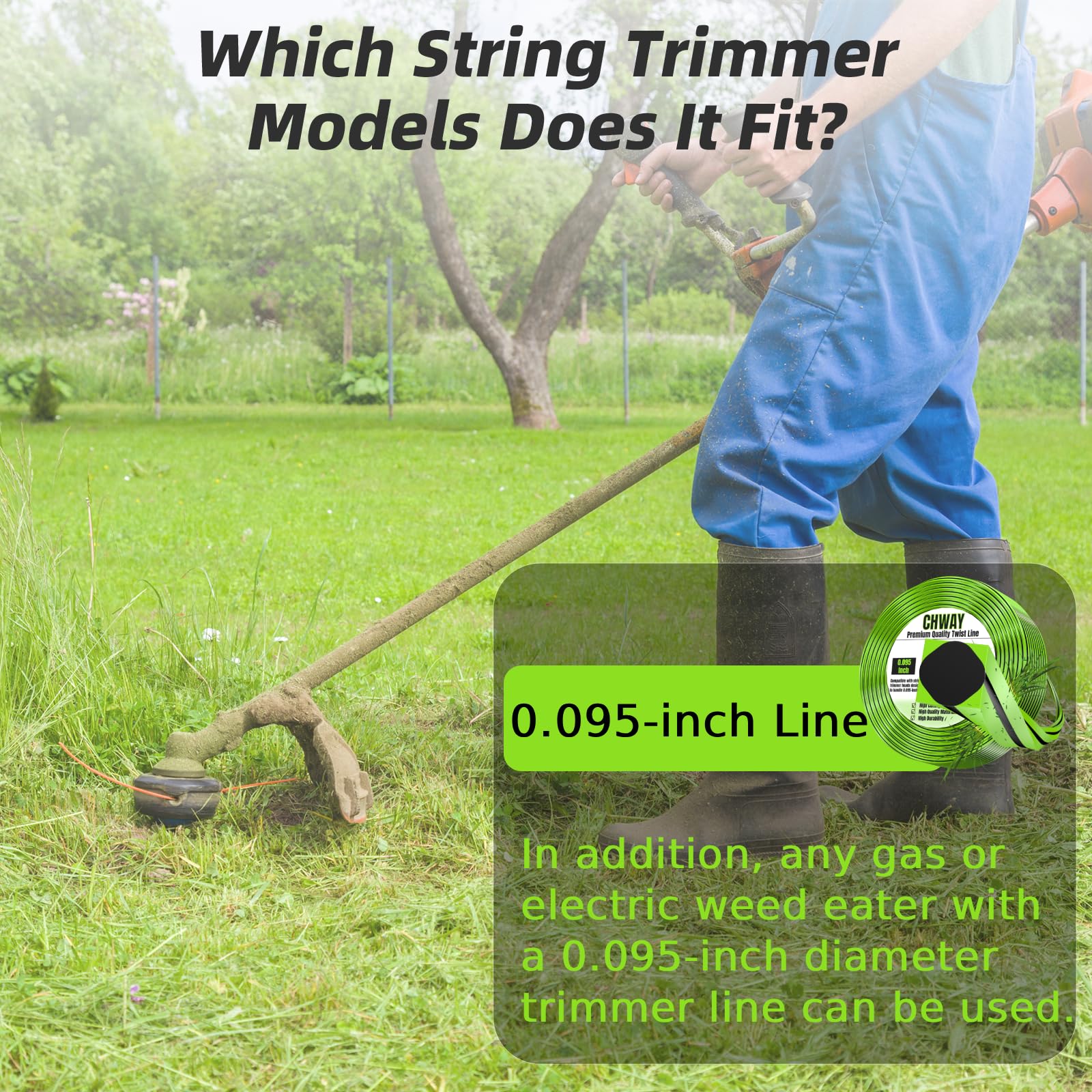 Chway square-twist 0.095 trimmer line with high-density polymer durability