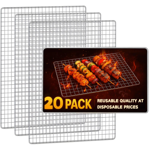 ciamore grill topper 11.8x15.7 inch disposable grill net for large batches