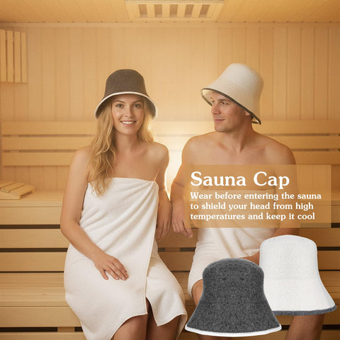 CIATBYYJ wool sauna hat back view with snug fit