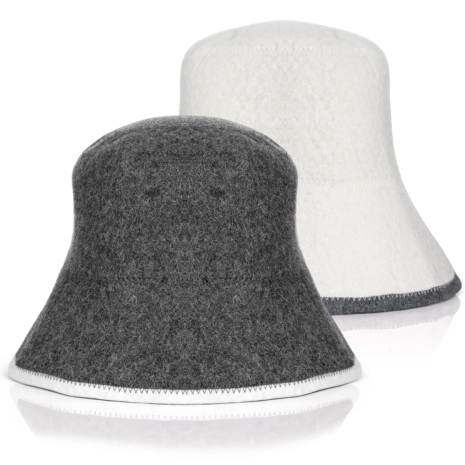 CIATBYYJ wool sauna hat front view showing breathable insulation