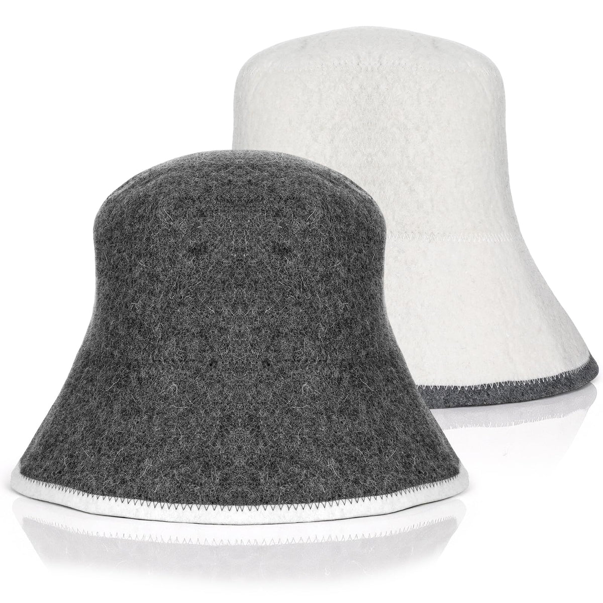 CIATBYYJ wool sauna hat front view showing breathable insulation