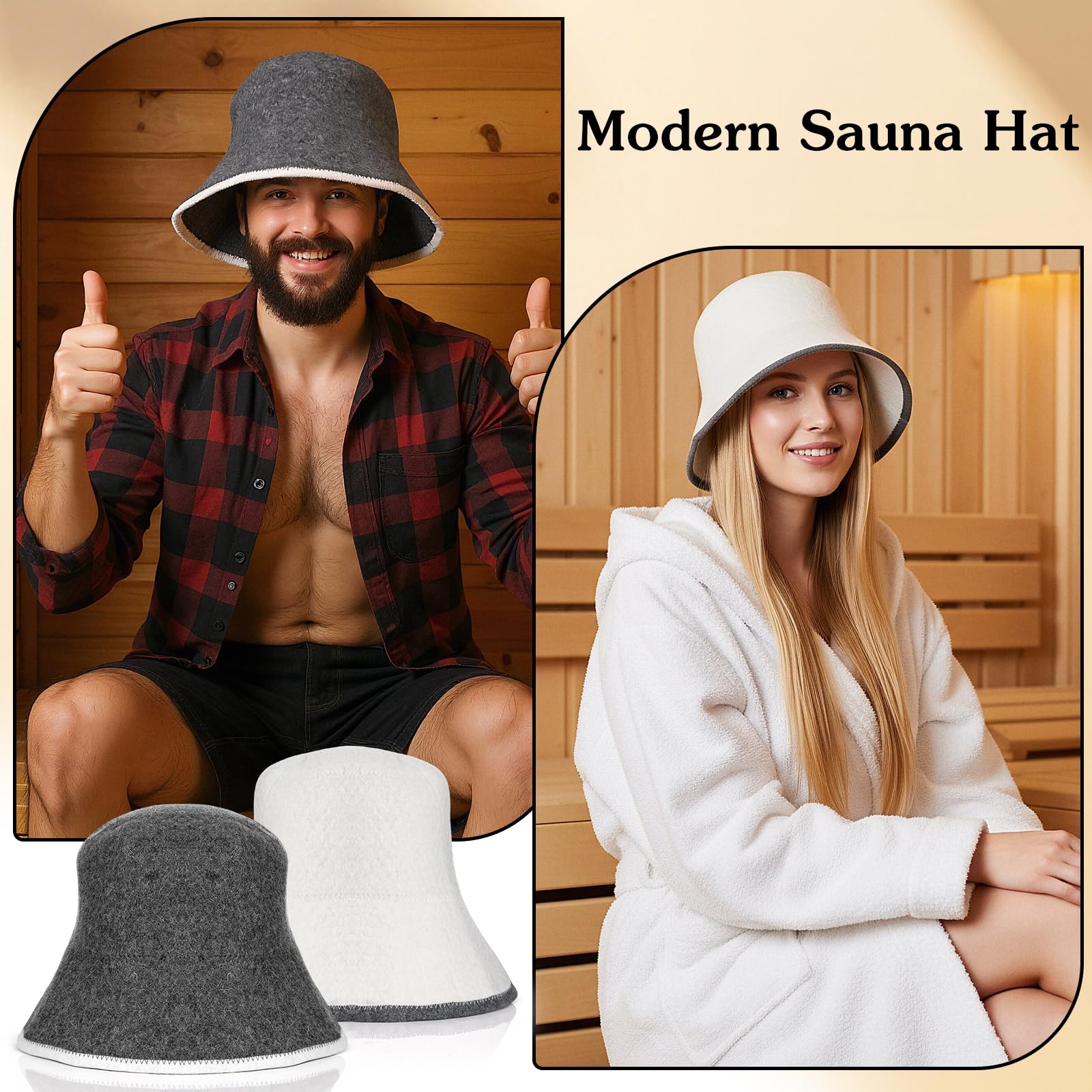 CIATBYYJ wool sauna hat material closeup showing wool blend