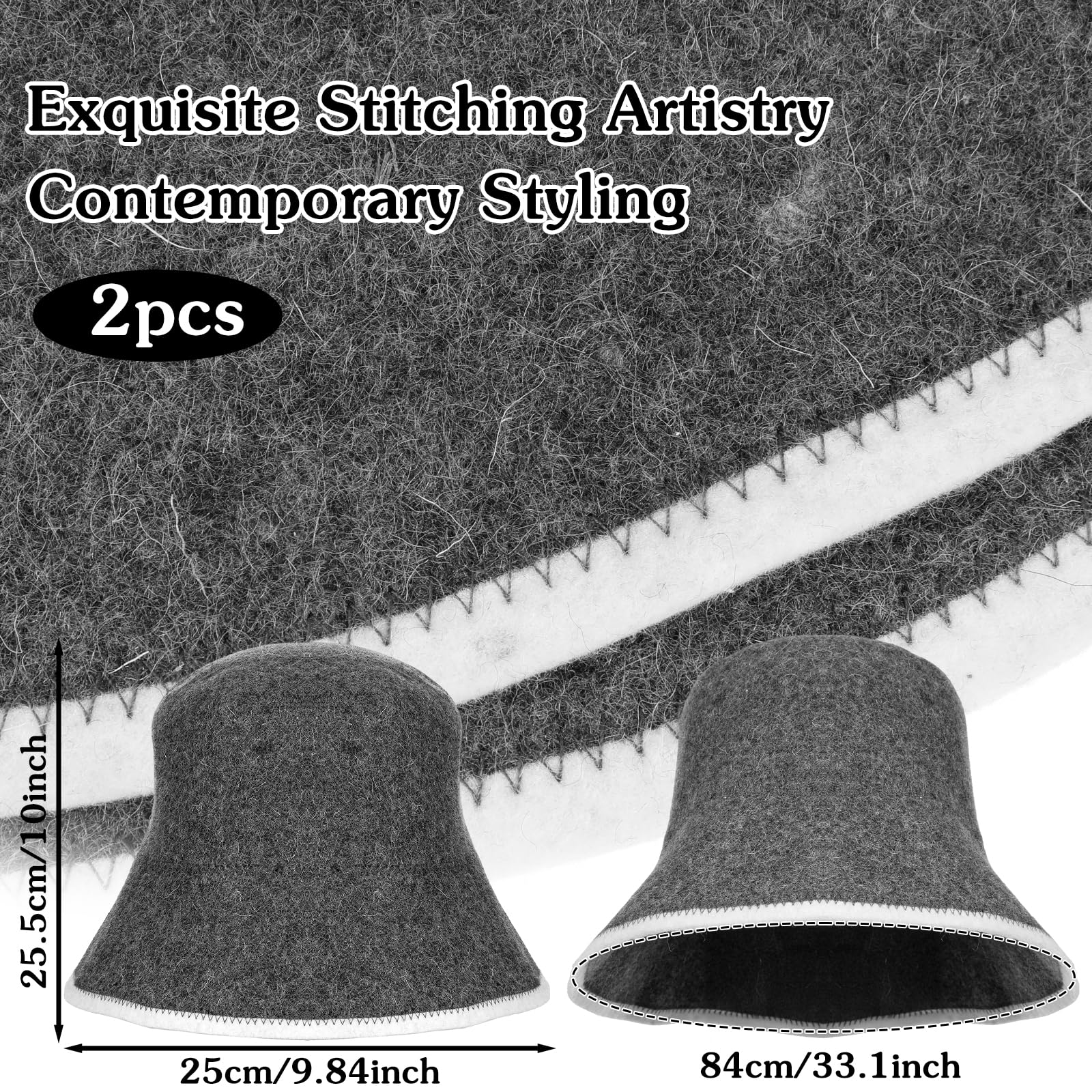 CIATBYYJ wool sauna hat side view illustrating lightweight comfort