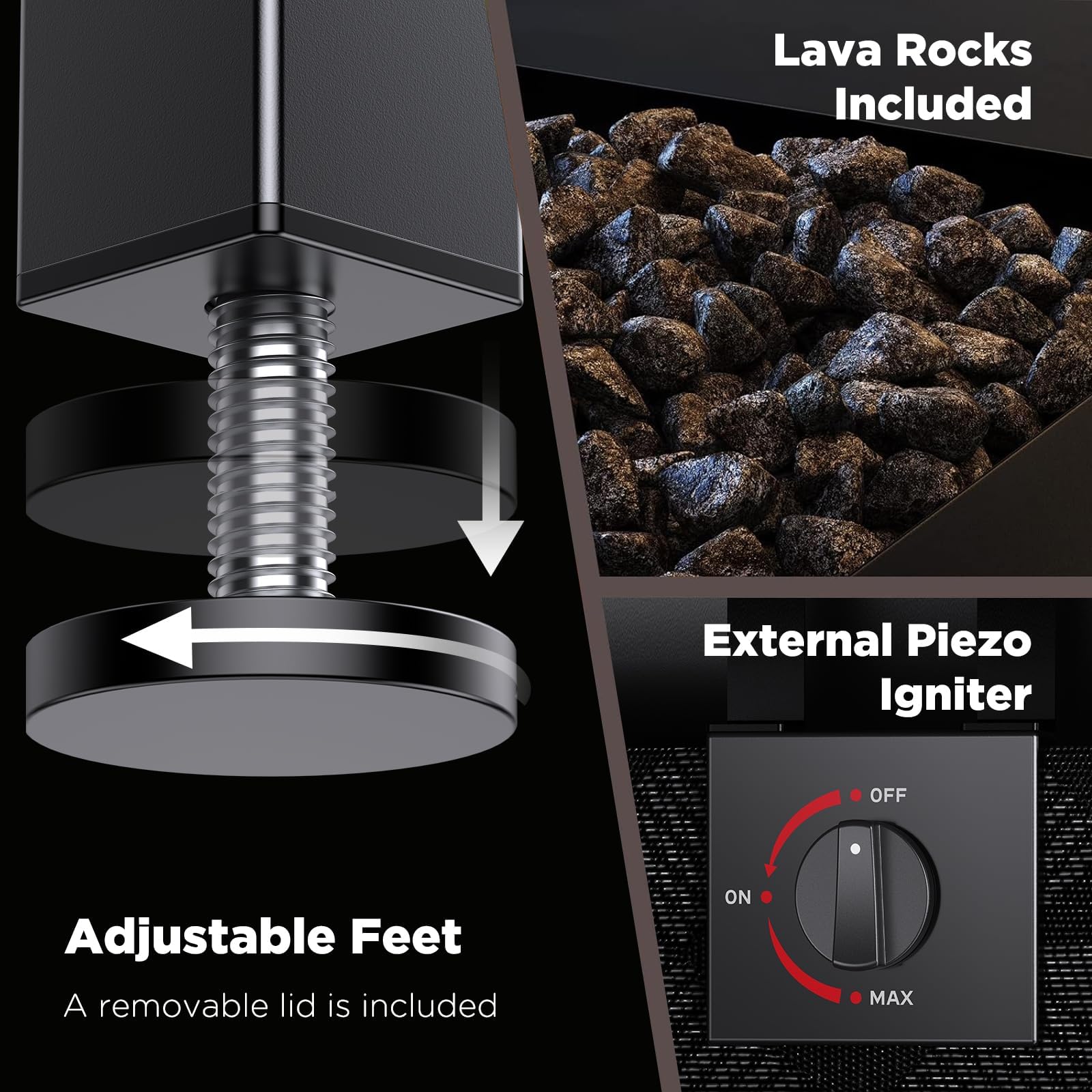 Ciays 50,000 BTU fire pit table provides strong outdoor warmth