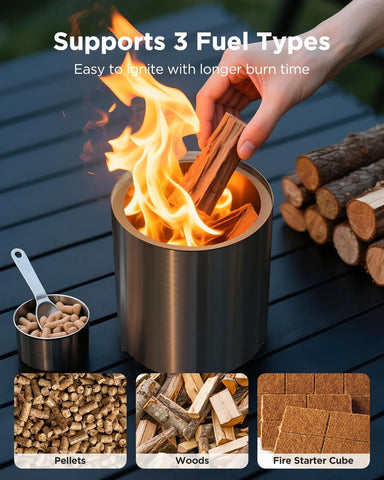 Ciays portable fire pit with bag, easy transport and storage.