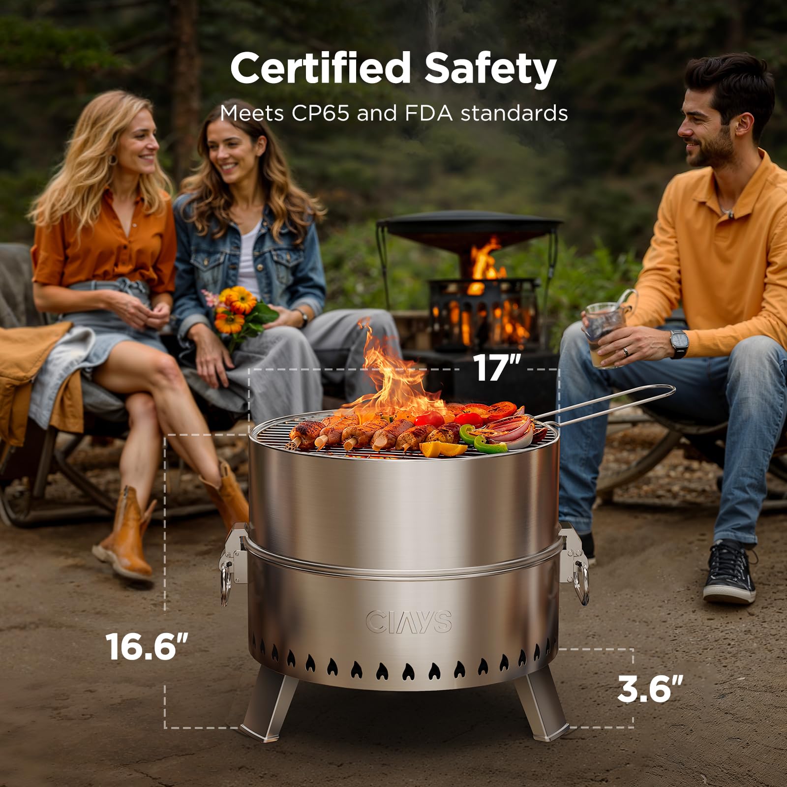 Ciays portable firepit assembly simplifies setup and storage outdoors