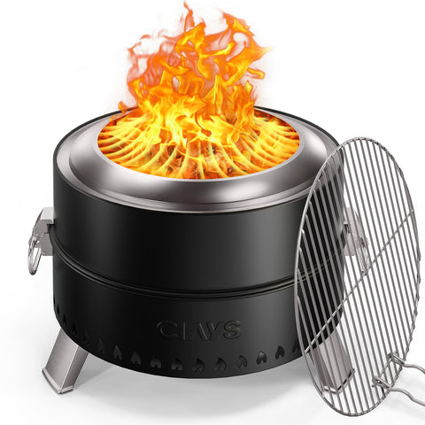 Ciays smokeless firepit 19-inch fire bowl for clean outdoor warmth