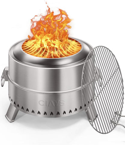 Ciays smokeless firepit outer view for outdoor gatherings with less smoke.