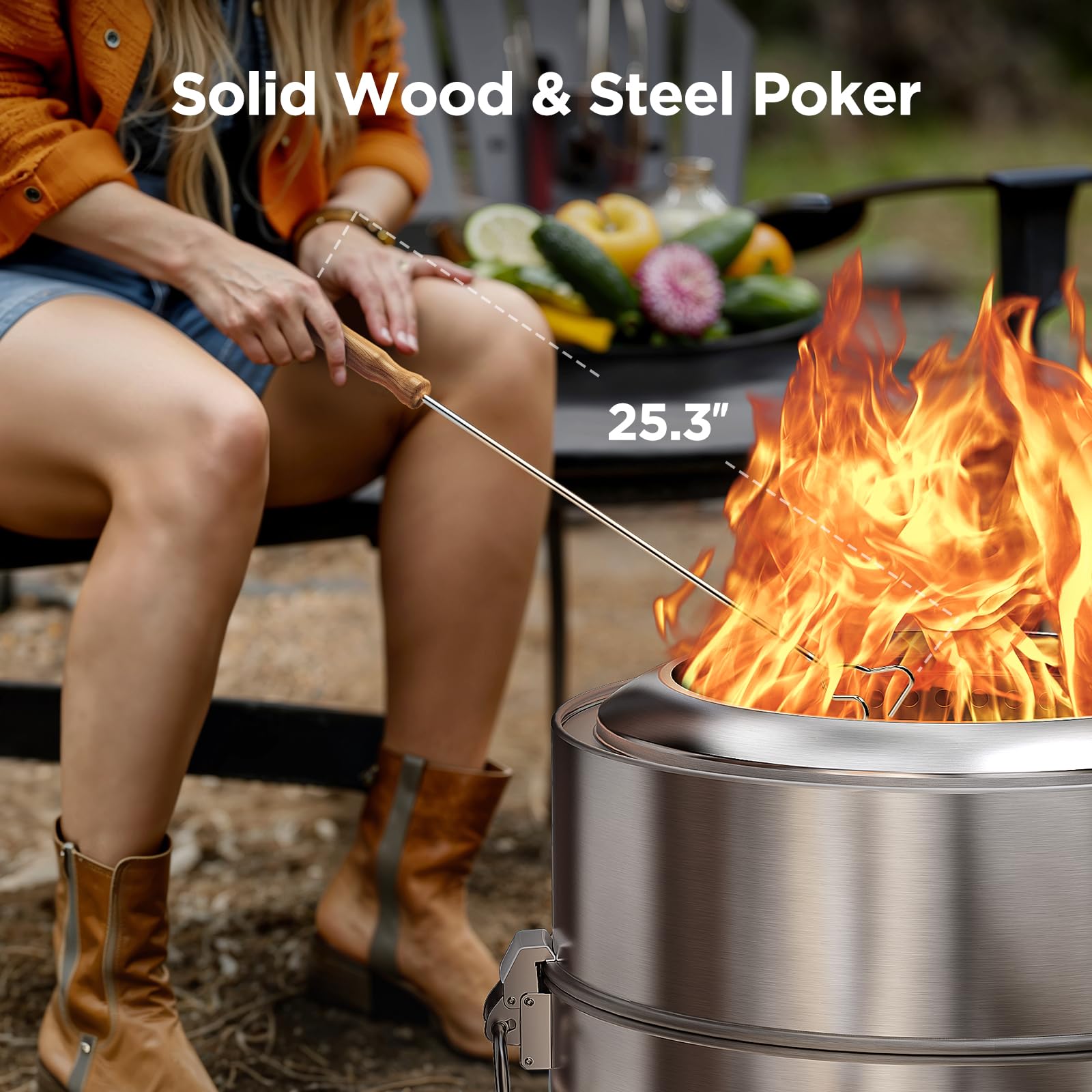Ciays Smokeless Firepit in its bag, ideal for camping and travel.