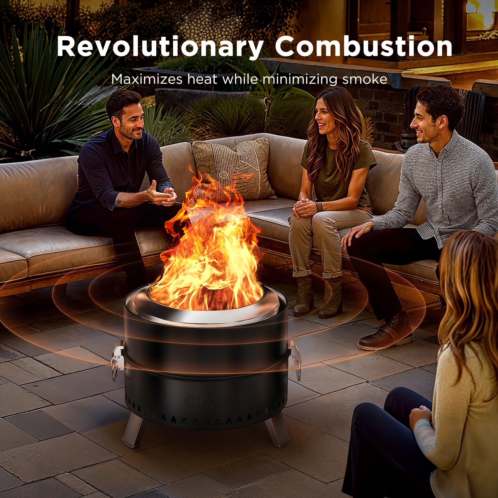 Ciays waterfallflame technology enhances airflow for a hotter burn