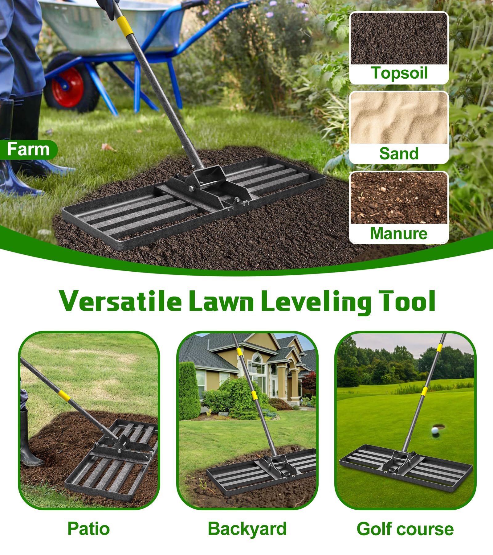 Ciciany versatile tool for grass, garden, farm and golf courses.