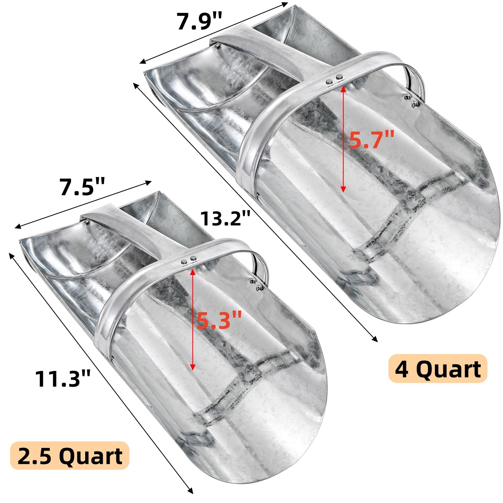Cididu 2-pack feed scoop small 2-5qt shown for precise portions in poultry care