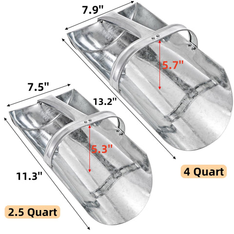 Cididu 2-pack feed scoop small 2-5qt shown for precise portions in poultry care
