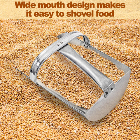 Cididu stackable feed scoop pictured for compact storage