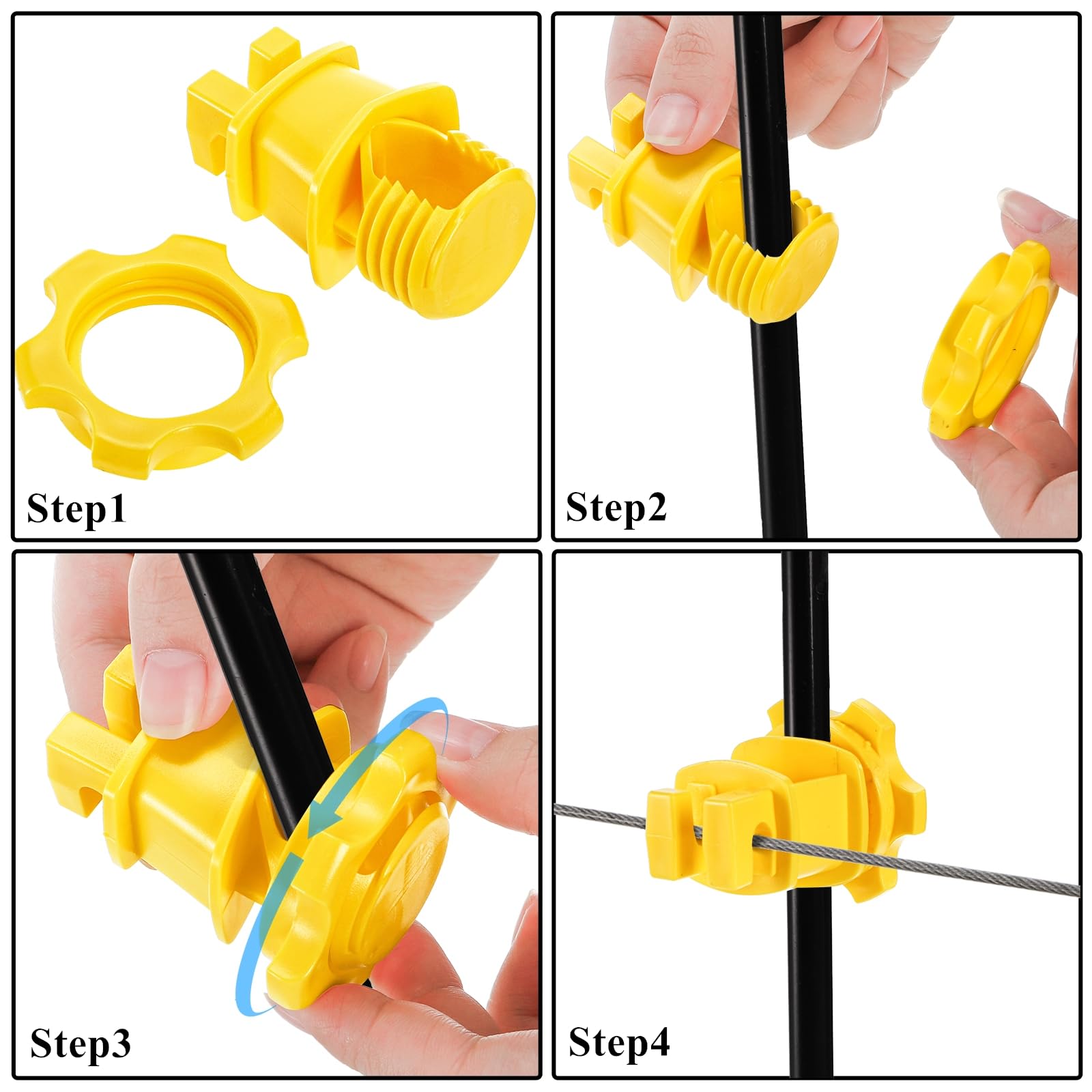 Cididu insulator supports multiple wires running freely along the post