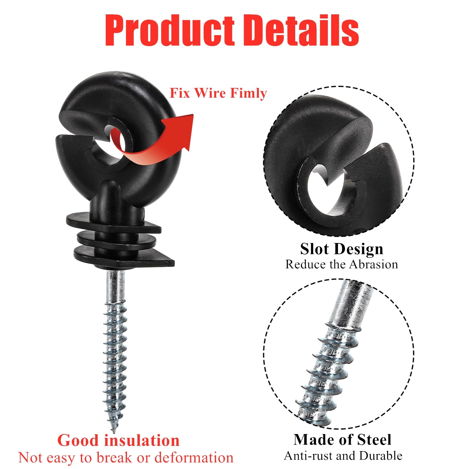 Cididu wood post insulator grid system enabling flexible fence layouts