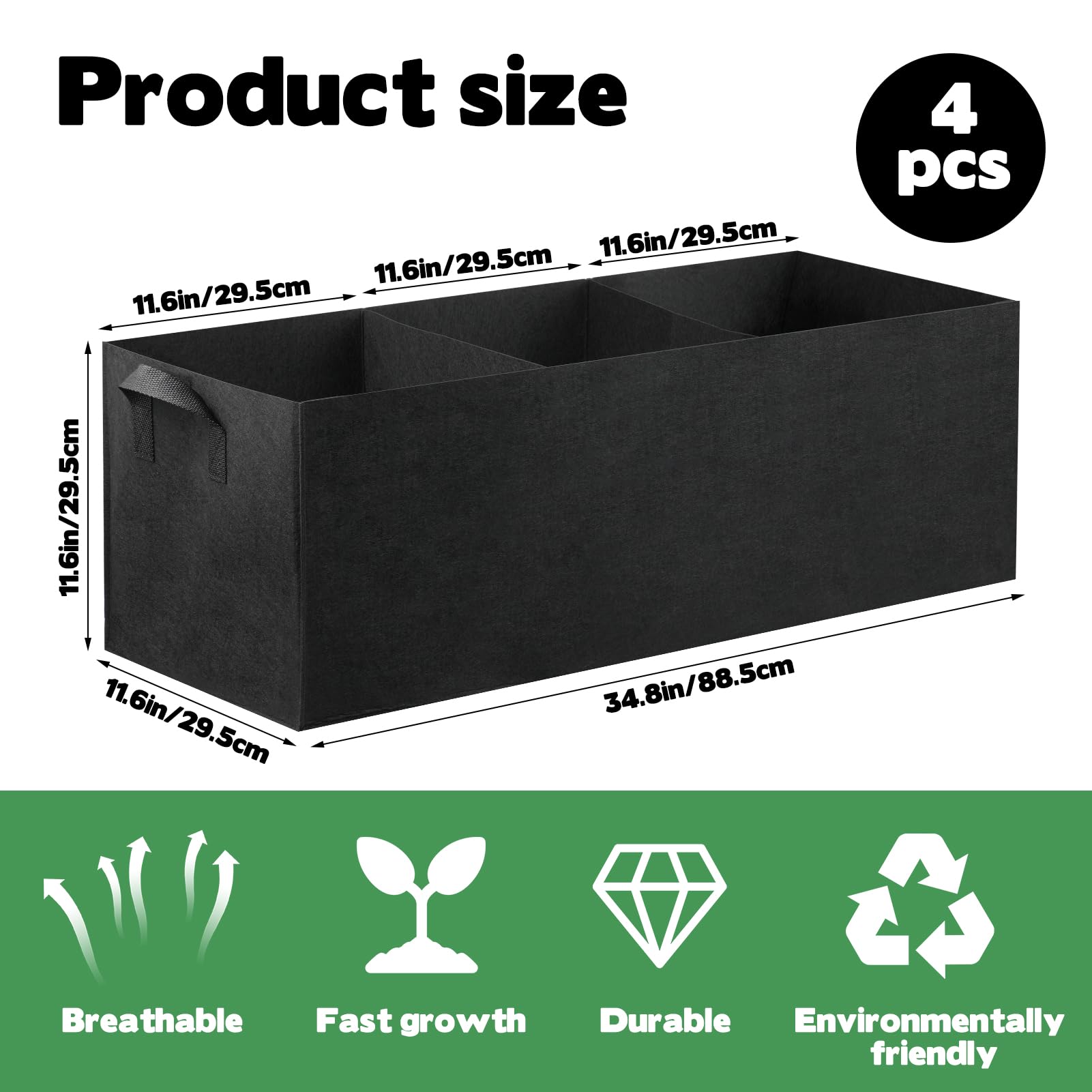 CIEOVO fabric grow bags with handles for easy relocation indoors or outdoors.