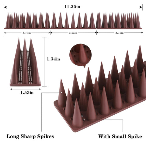 CIIC bird spikes applied to a fence to deter roosting