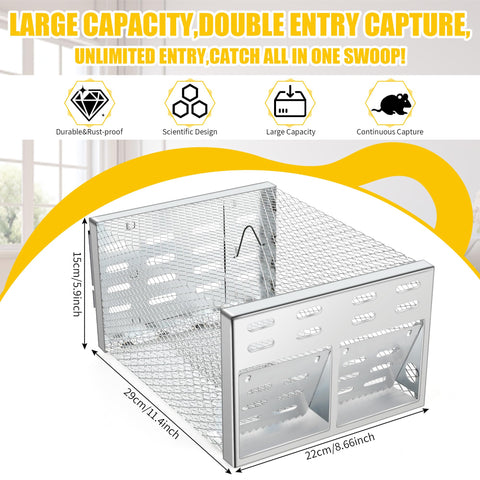 Cijoaui galvanized steel trap stands up to weather for outdoor use.