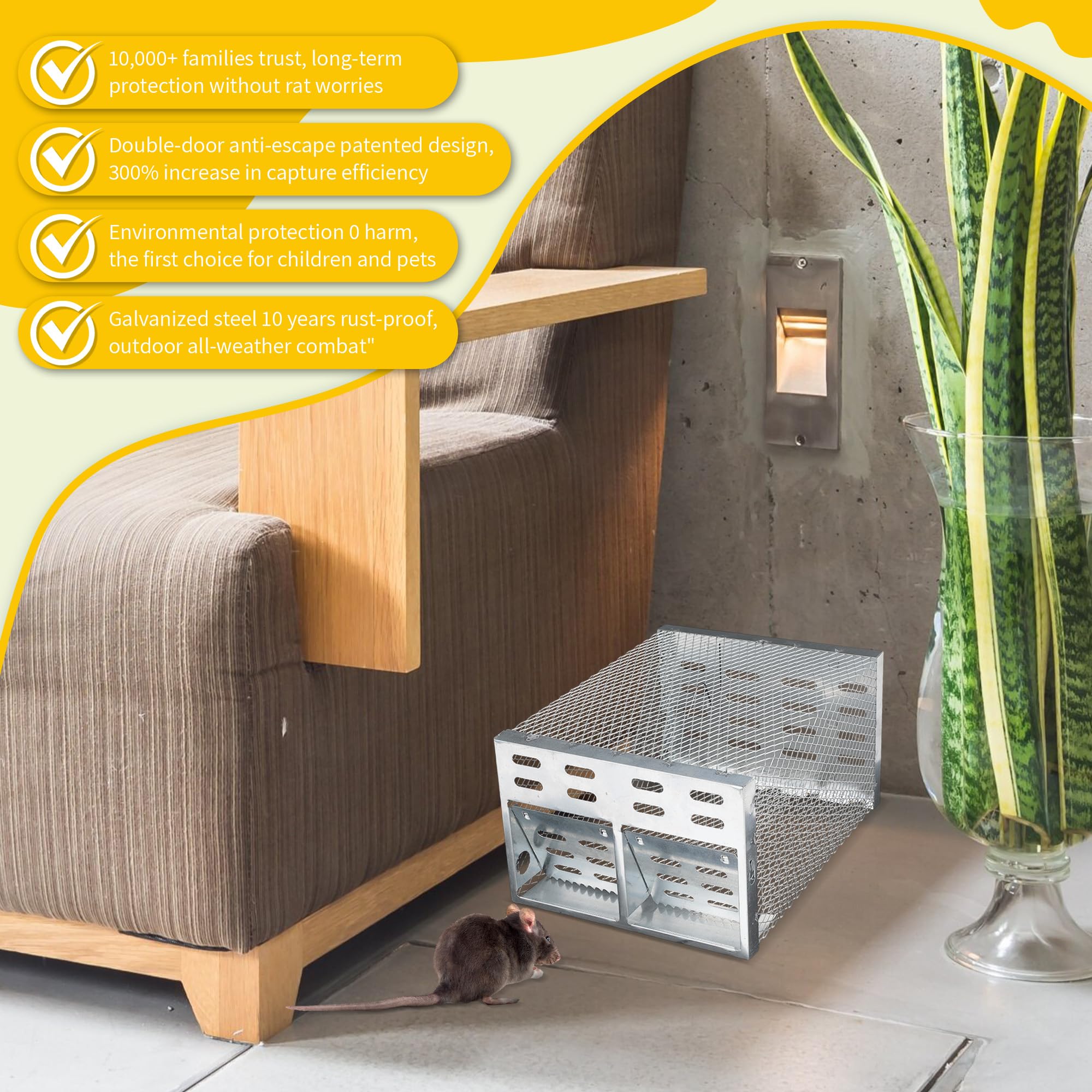 Cijoaui weatherproof trap for garden and patio use year-round.