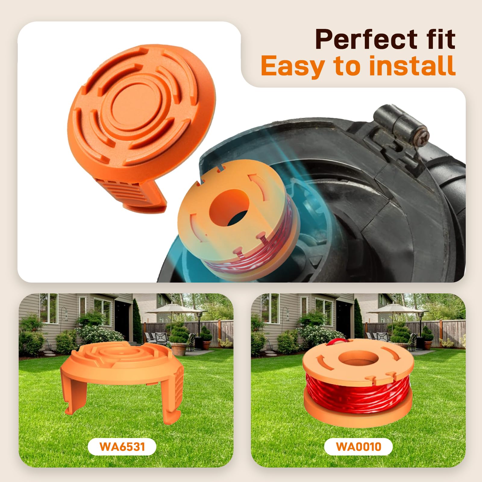 Cilivo pre-wound line on WA0010 spool for durable, ready-to-install replacement.