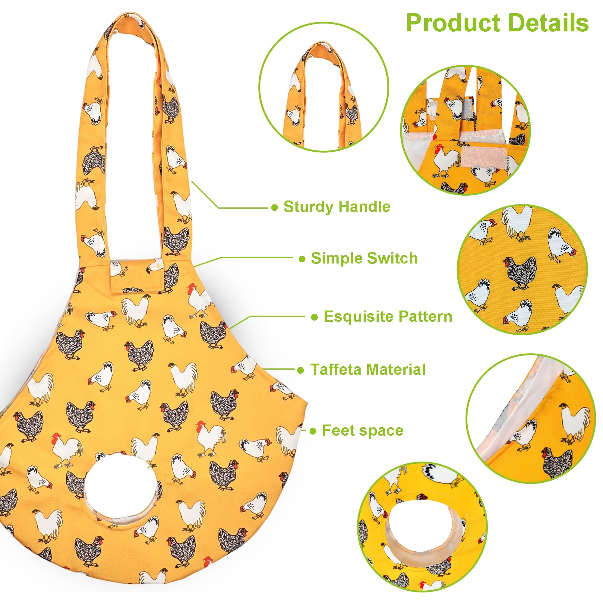 Cilkus chicken carrier sling with secure handle for easy lifting