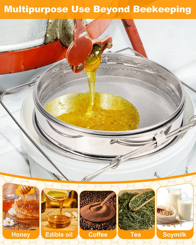 CIMALAB honey filter fits 5-gallon buckets for large-volume processing