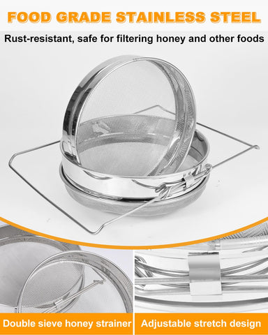 CIMALAB strainer with extended arms fits over various containers for stable filtering