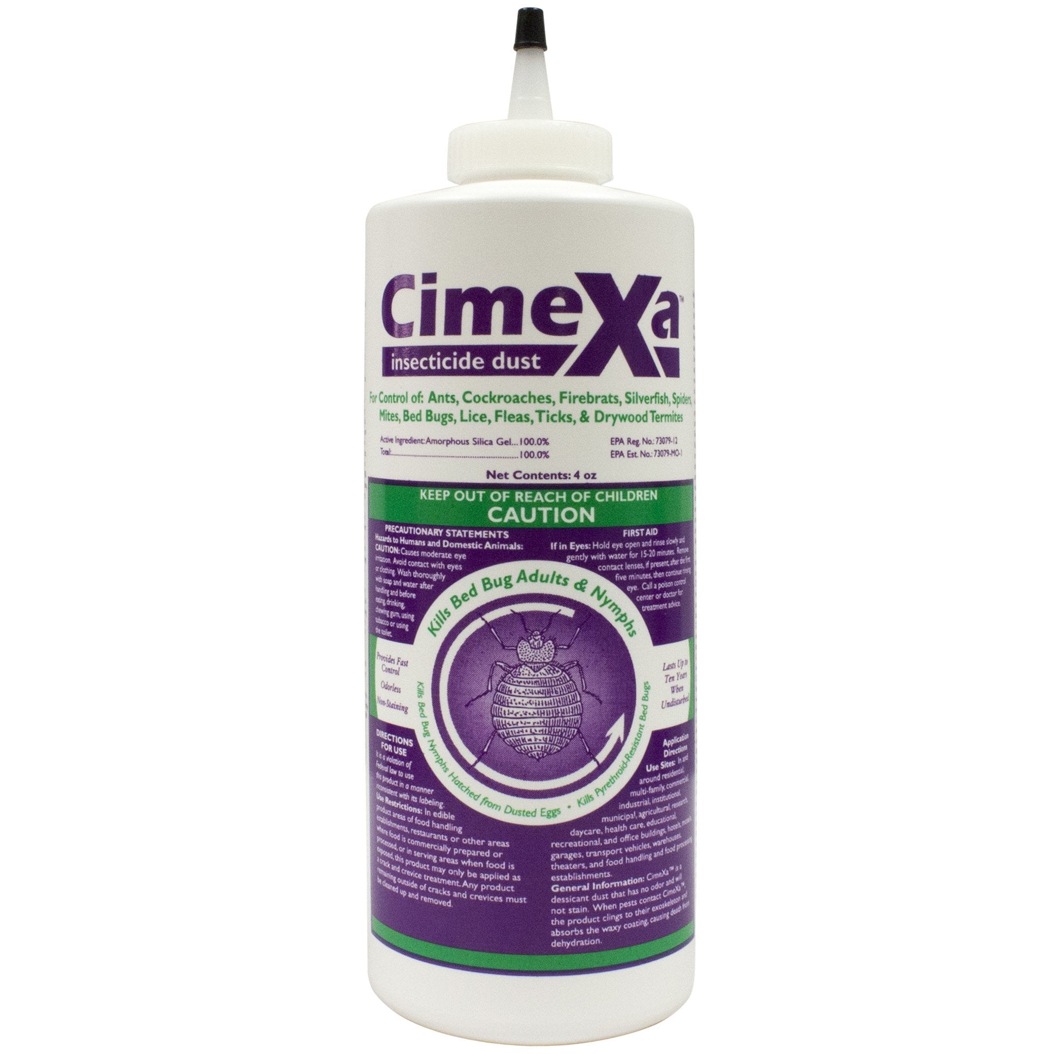 Cimexa Rockwell insecticide dust bottle for crack-and-crevice pest control.