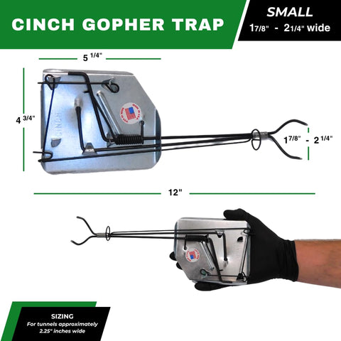 Cinch Gopher Trap Kit is reusable and weatherproof for long-term outdoor use.