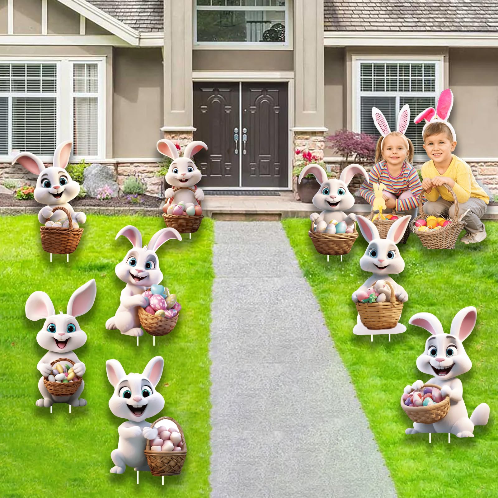 CiniQy Easter outdoor ornaments create a festive entrance and photo backdrop.