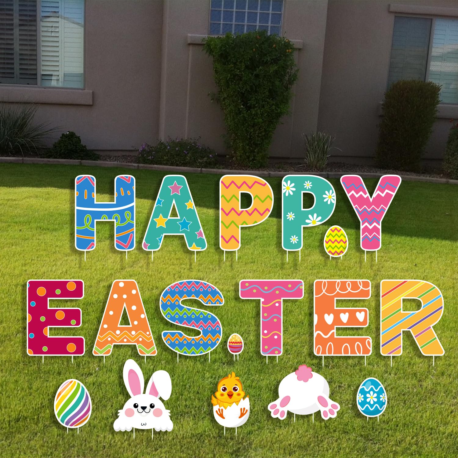 CiniQy Easter yard sign display kit ideal for parties and spring celebrations.