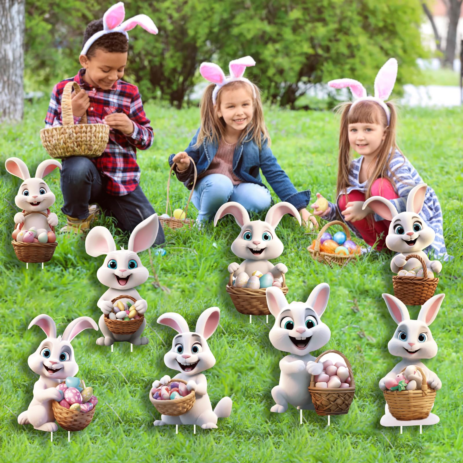 CiniQy garden party bunny signs add whimsy to spring celebrations.