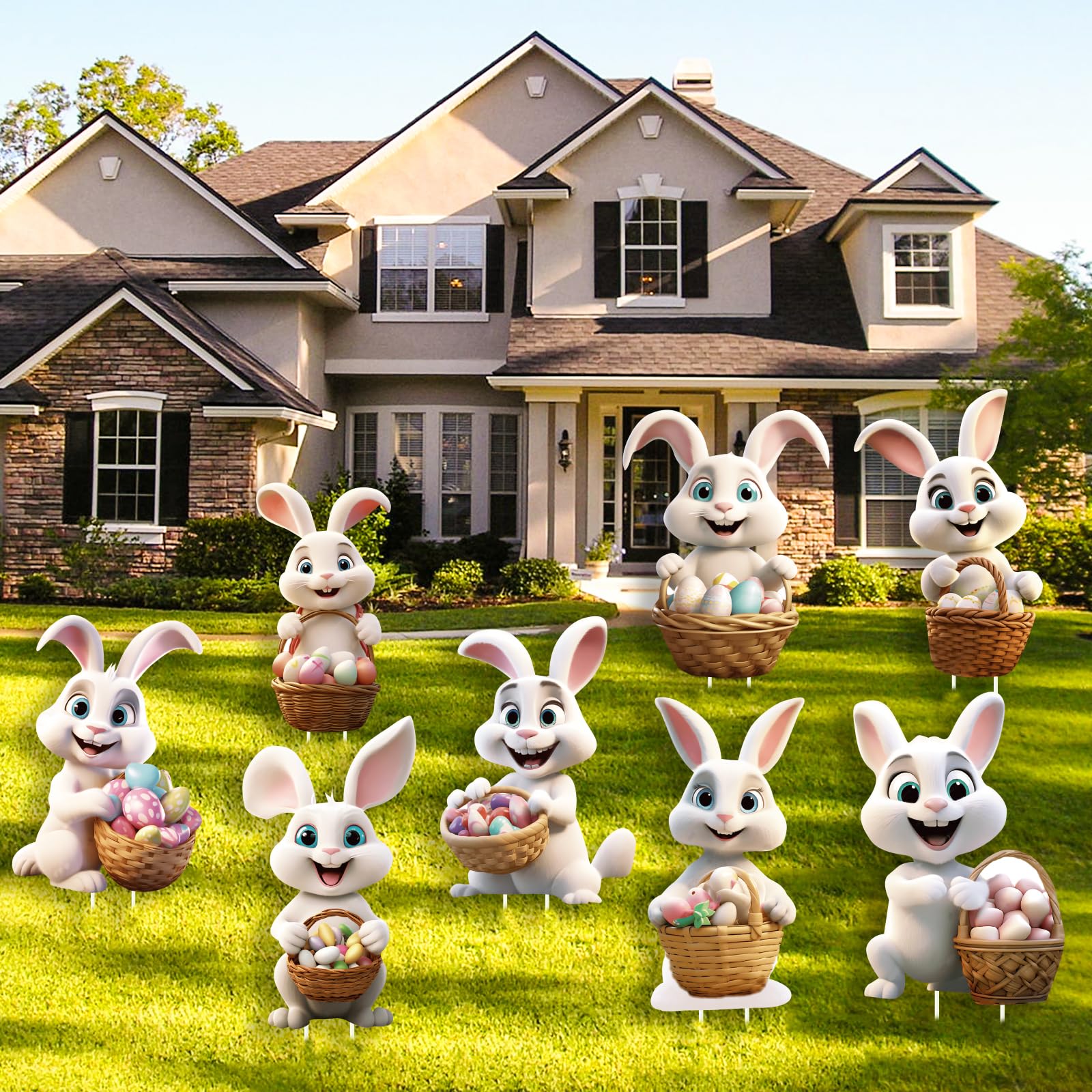 CiniQy rabbit egg hunt yard sign guides guests to Easter activities.