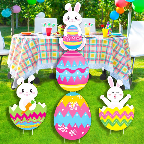 CiniQy weatherproof PP yard sign set keeps outdoor Easter decor looking fresh.