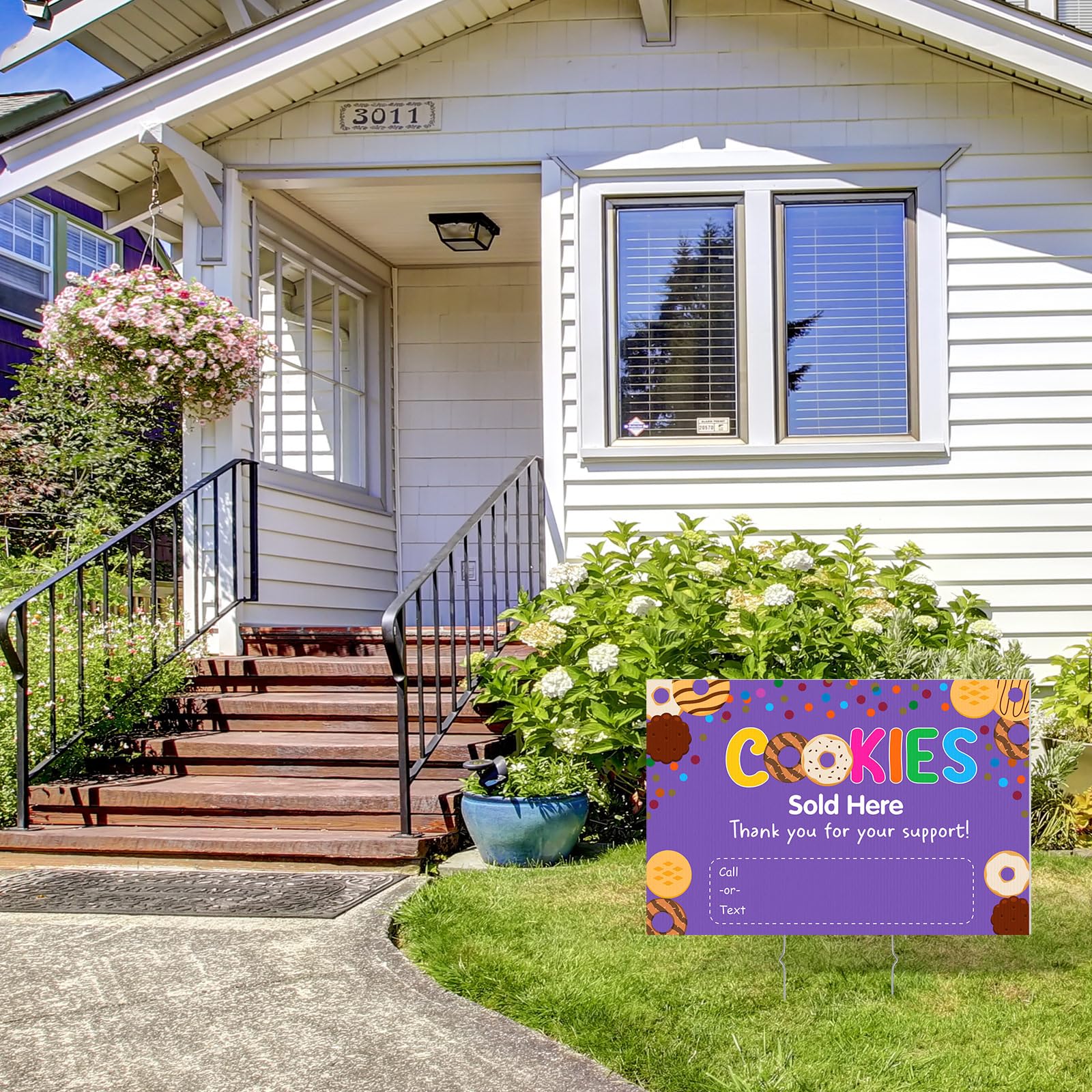 CinnVOICE bright signage attracts foot traffic to your cookie booth