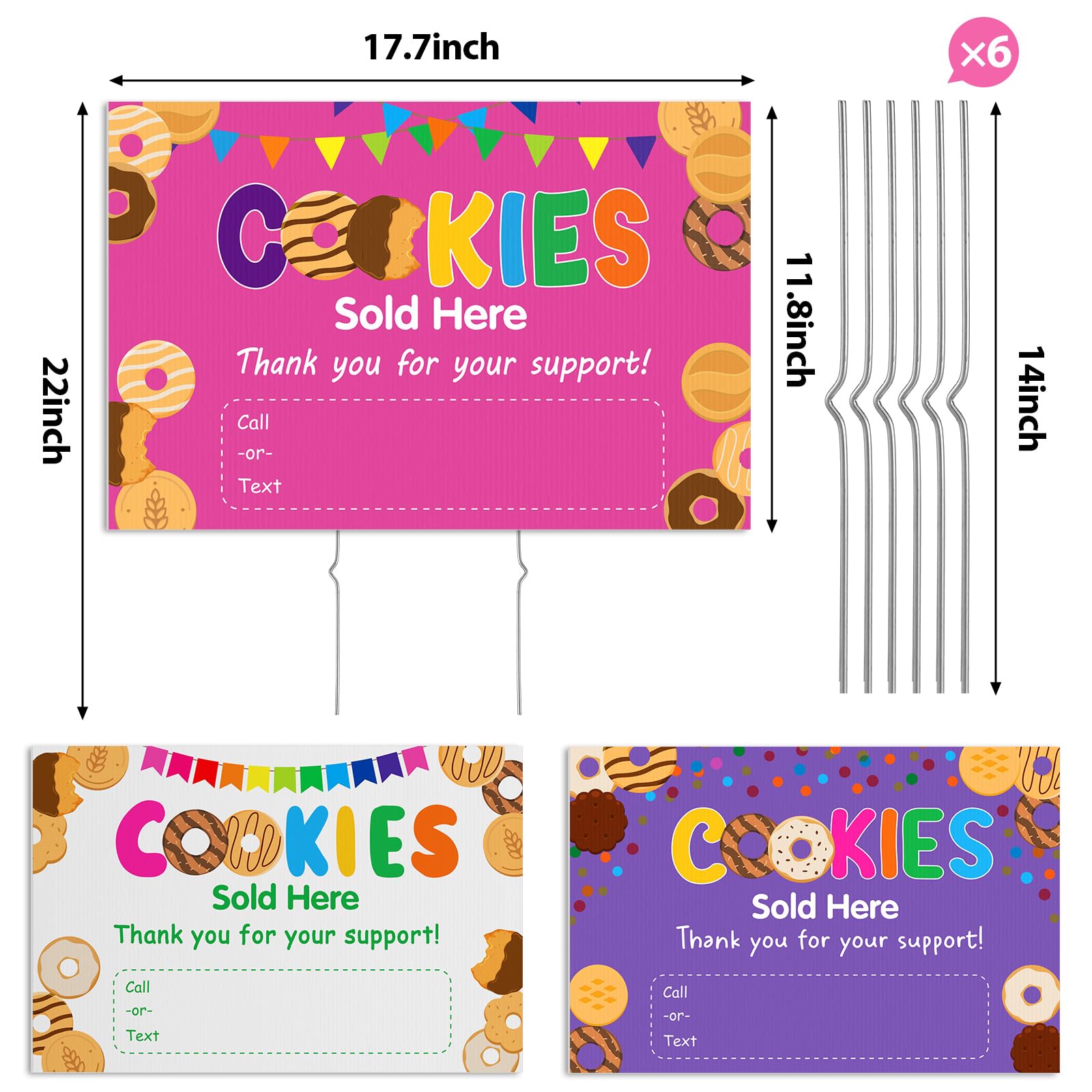 Cinnvoice white cookie sold sign 12x18 complements decor and invites customers
