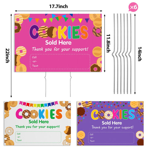 Cinnvoice white cookie sold sign 12x18 complements decor and invites customers