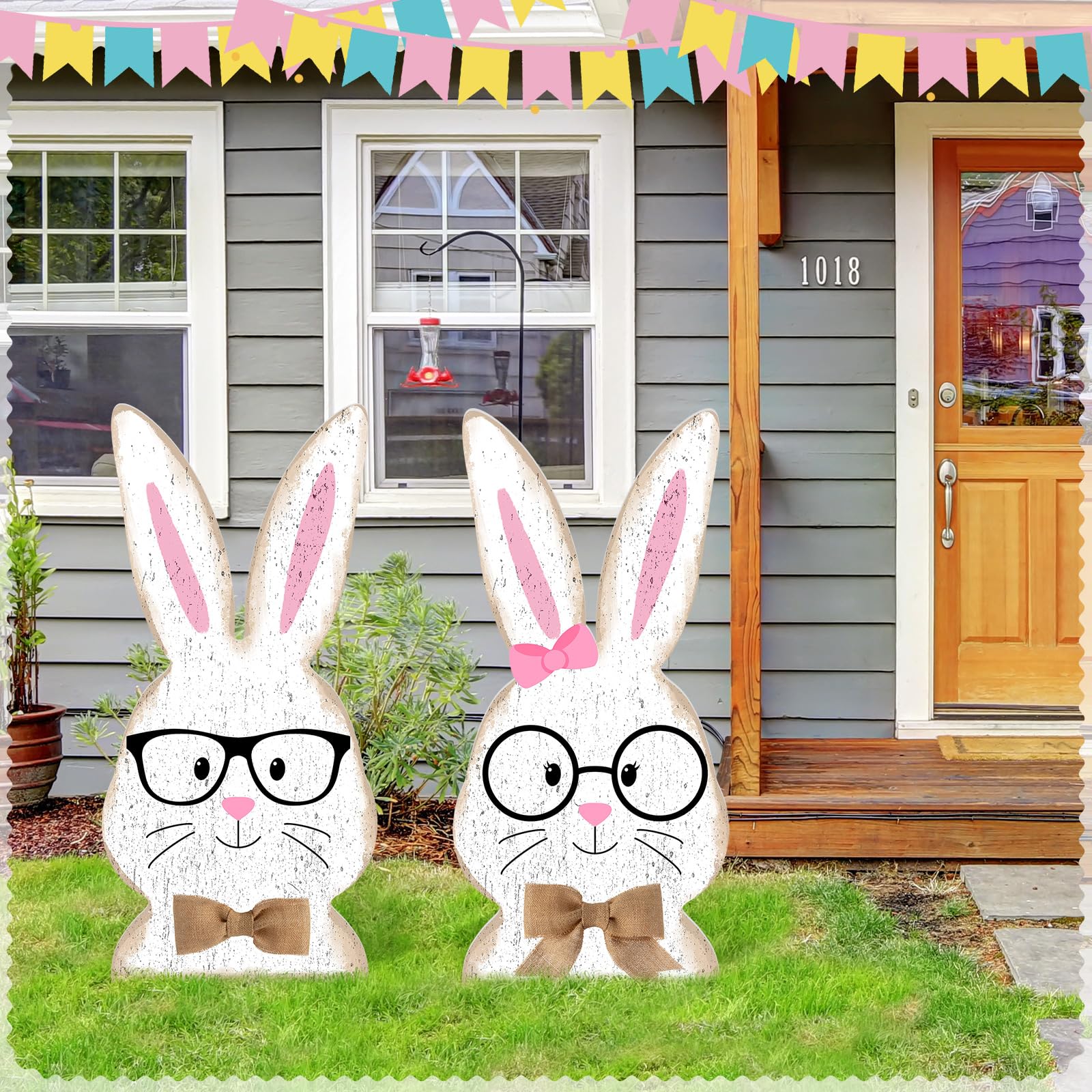 Cinnvoice Easter two-piece yard stake set for versatile display
