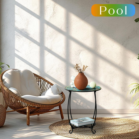 Cinnvoice easy-assembly round table for quick patio setup.