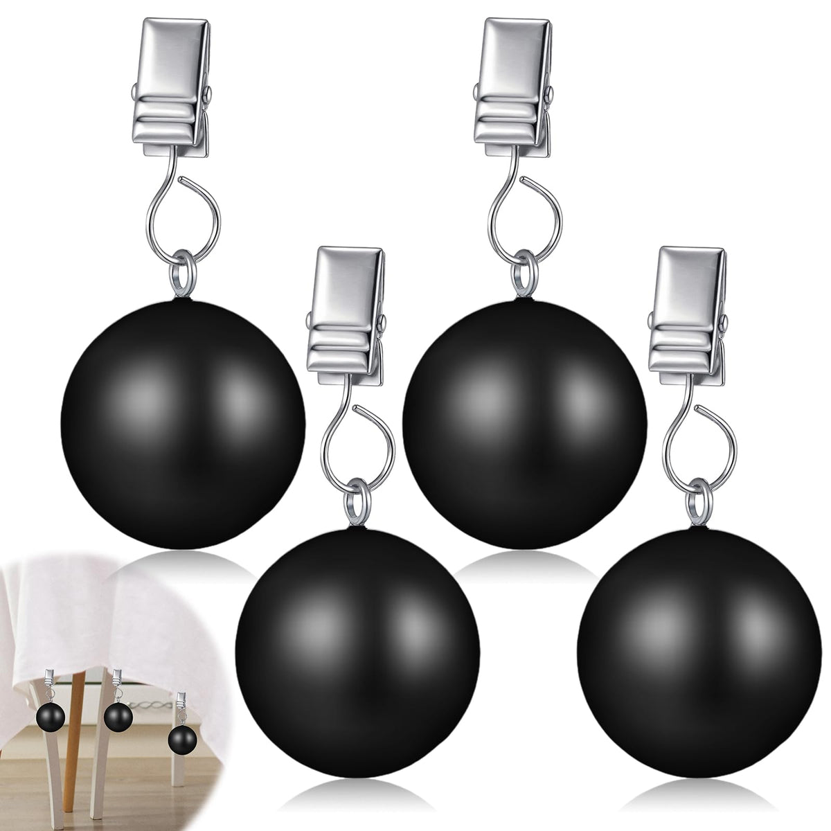 Cinnvoice heavy weight ball with clip stabilizes outdoor curtains