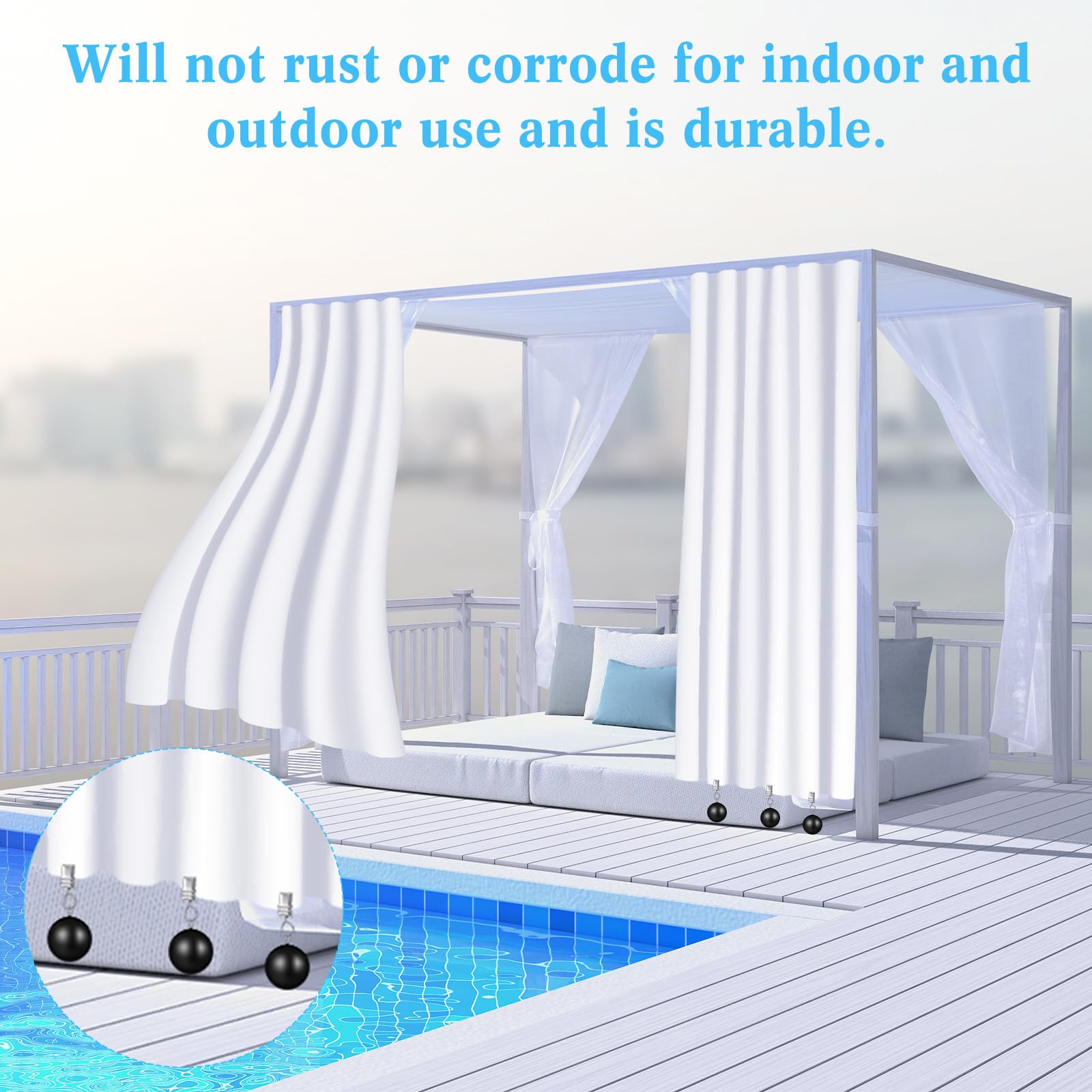 Cinnvoice weights secure shower curtains after use