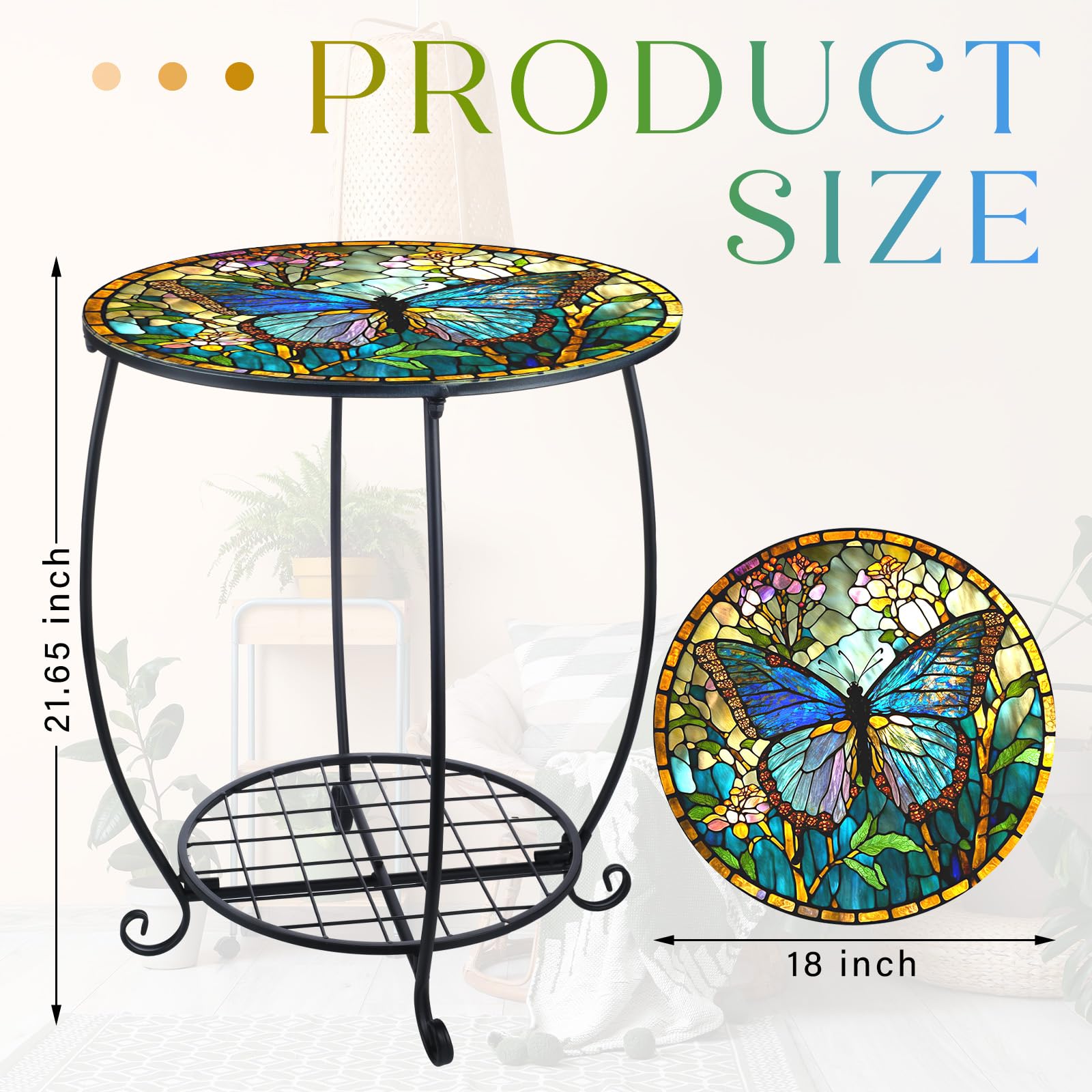 Cinnvoice anti-rust metal table with scratch-resistant surface for outdoor use.