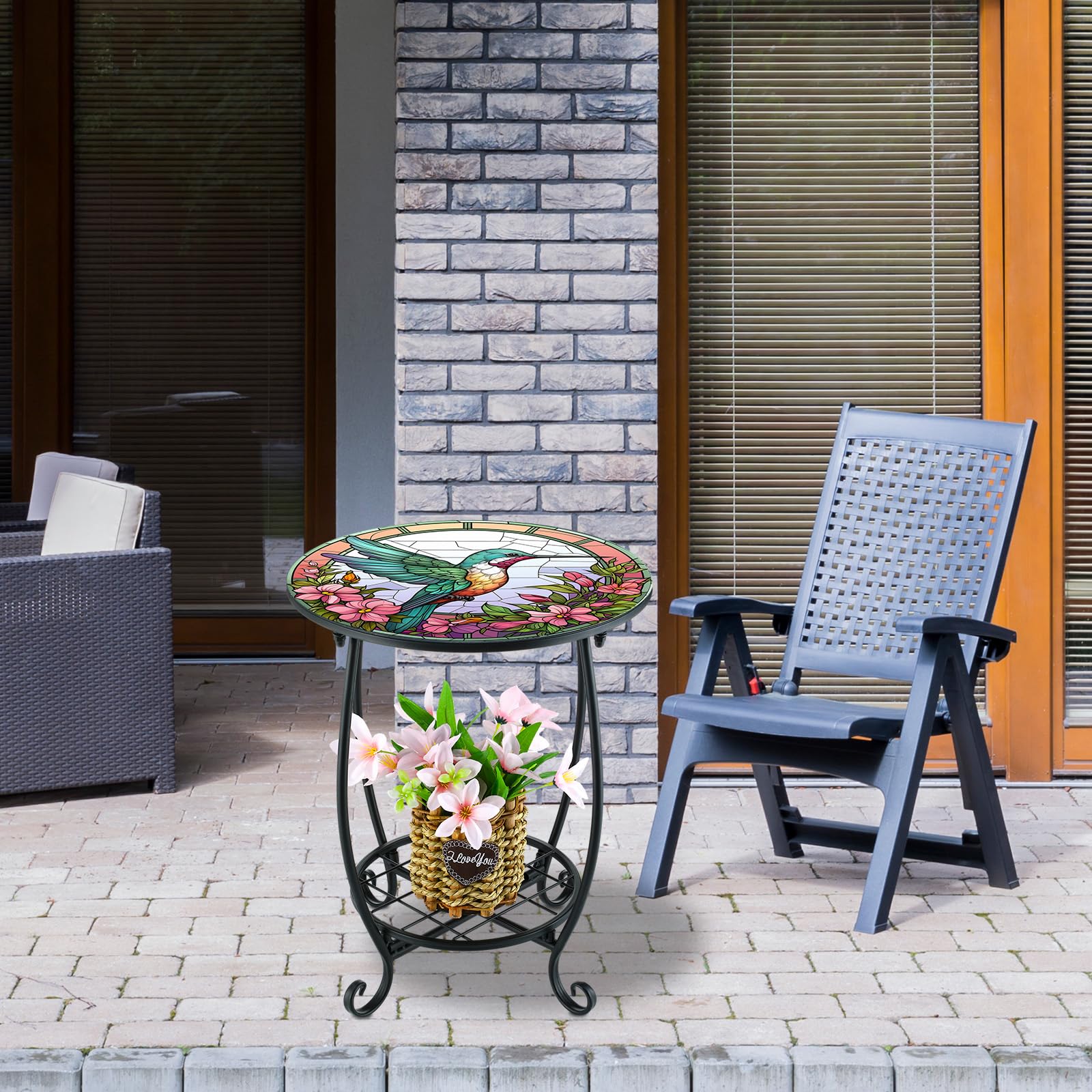 Cinnvoice versatile side table doubles as plant stand or coffee surface