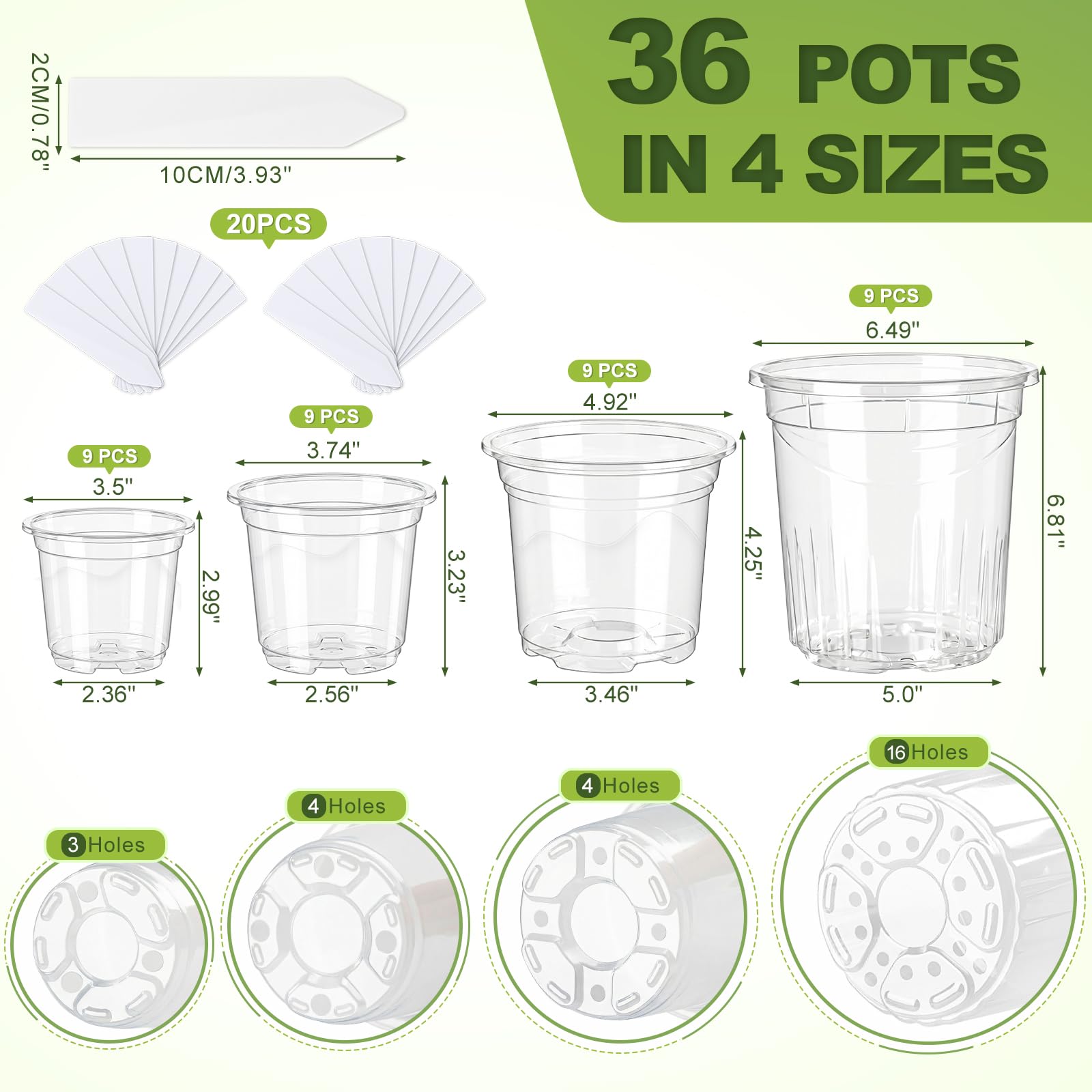 CINKSY stackable clear nursery pots save space during setup.