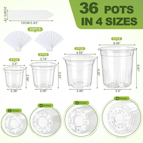 CINKSY stackable clear nursery pots save space during setup.