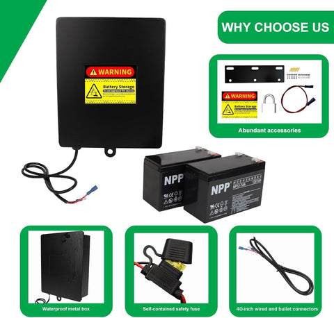 CINVEI 12v-7ah lead-acid batteries inside the kit ready for use